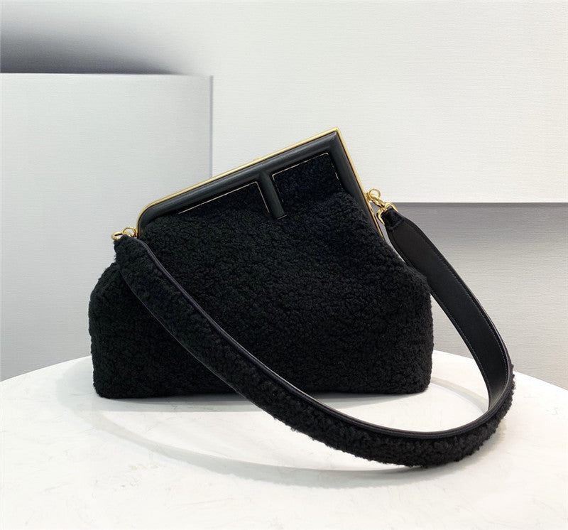 High Quality Luxury Fendi Lamb Wool First Bag – Style 32530