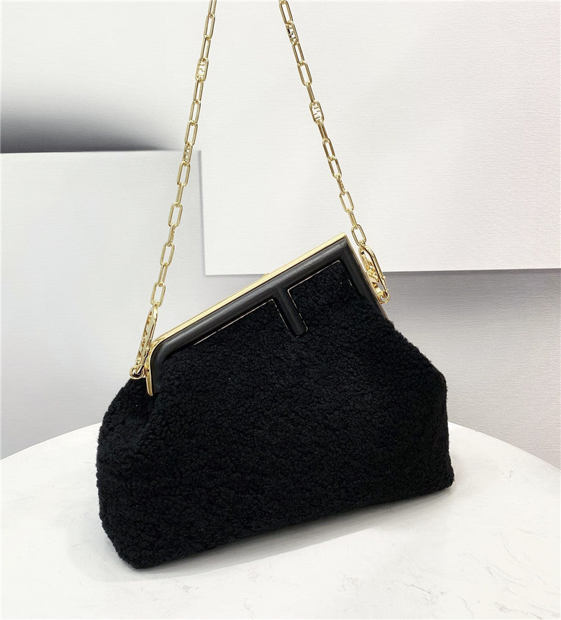 High Quality Luxury Fendi Lamb Wool First Bag – Style 32530 product detail