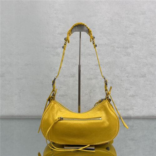High Quality Luxury Balenciaga Le Cagole Leather Shoulder Bag Yellow product detail