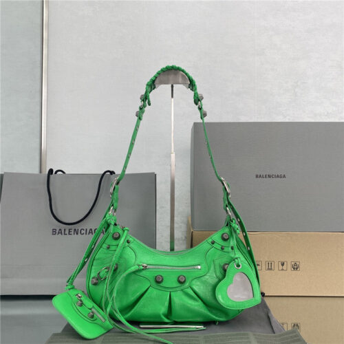 High Quality Luxury Balenciaga Le Cagole Leather Shoulder Bag Green