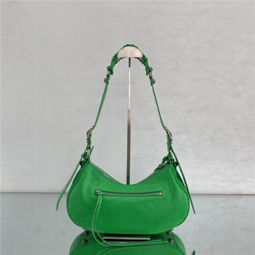 High Quality Luxury Balenciaga Le Cagole Leather Shoulder Bag Green alternate view