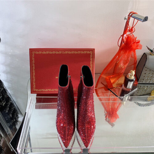 High Quality Luxury Rene Caovilla Drilled Pointed High Heel Booties product detail