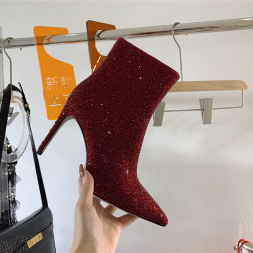 High Quality Luxury Rene Caovilla Drilled Pointed High Heel Booties product detail