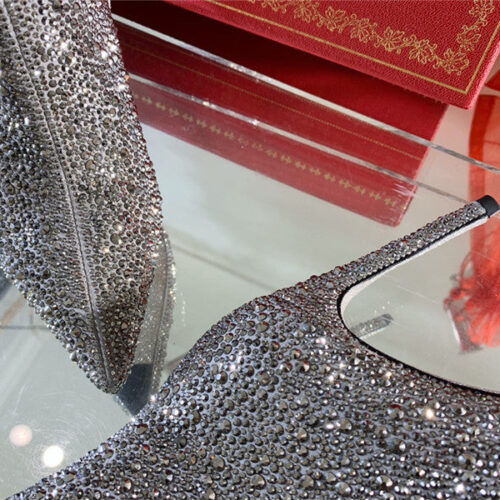 High Quality Luxury Rene Caovilla Drilled Pointed High Heel Boots product detail