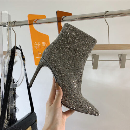 High Quality Luxury Rene Caovilla Drilled Pointed High Heel Boots product detail