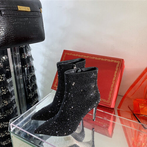 High Quality Luxury Rene Caovilla Drilled Pointed High Heel Booties – Style 44294 product detail