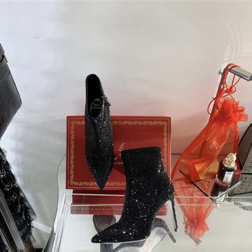 High Quality Luxury Rene Caovilla Drilled Pointed High Heel Booties – Style 44294 product detail