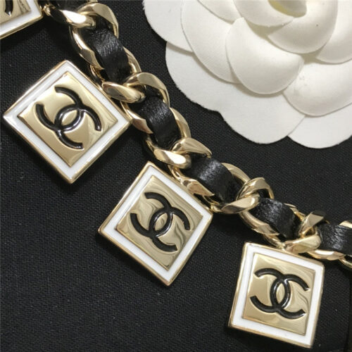 High Quality Luxury Chanel Square Cc Leather Necklace product detail