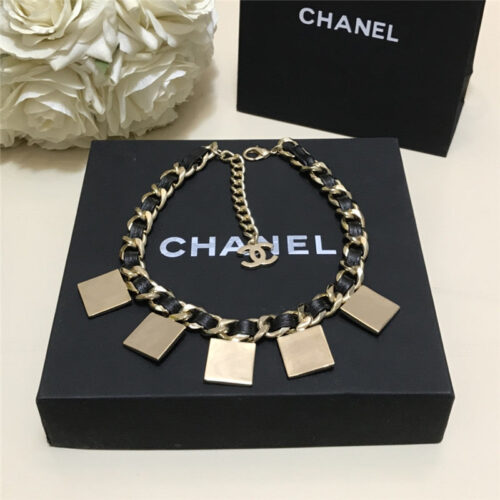 High Quality Luxury Chanel Square Cc Leather Necklace product detail