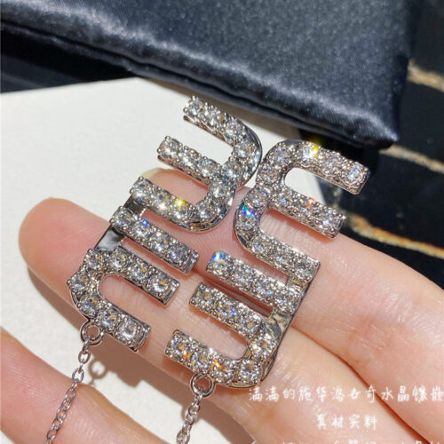 High Quality Luxury Miumiu Crystal Drill Earrings – Style 51183 product detail