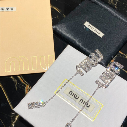 High Quality Luxury Miumiu Crystal Drill Earrings – Style 51183