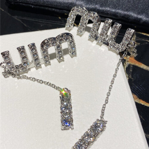 High Quality Luxury Miumiu Crystal Drill Earrings – Style 51183 product detail