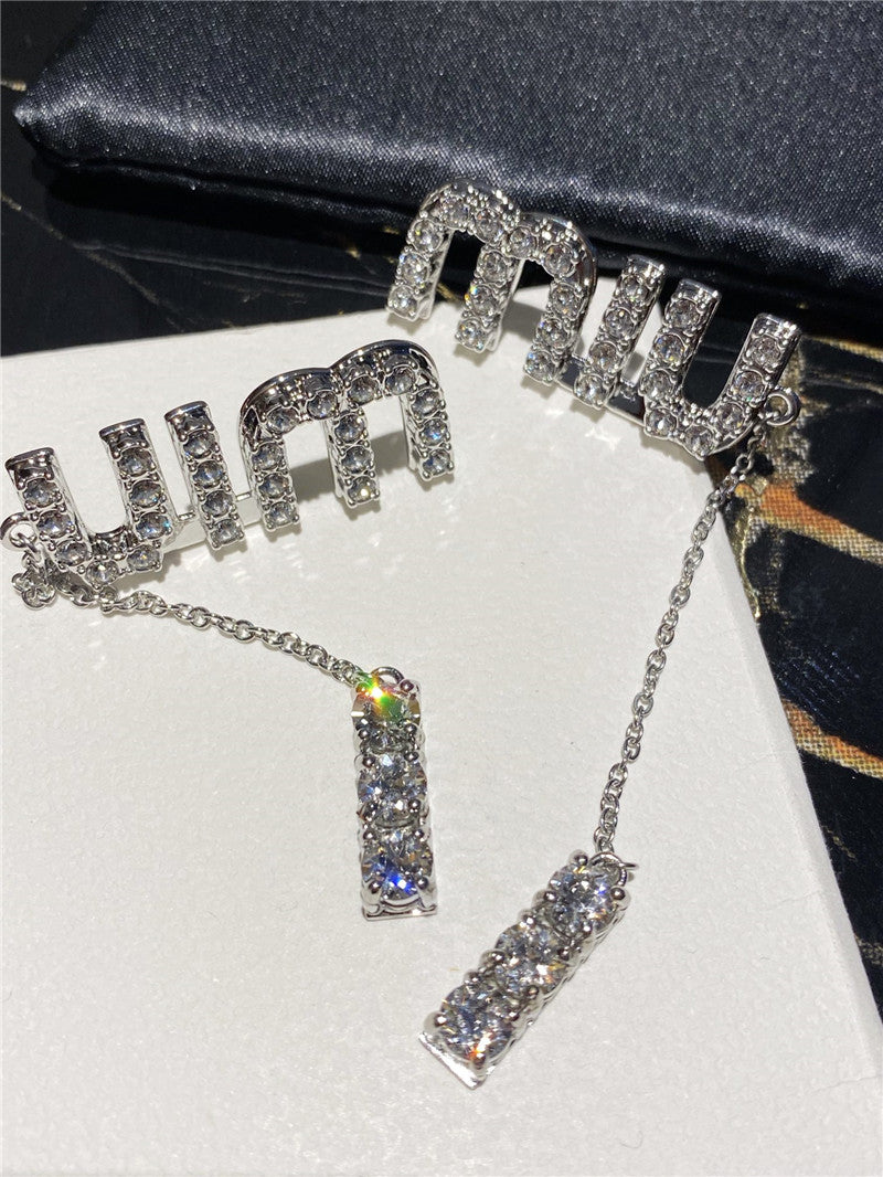 High Quality Luxury Miumiu Crystal Drill Earrings – Style 51183 product detail