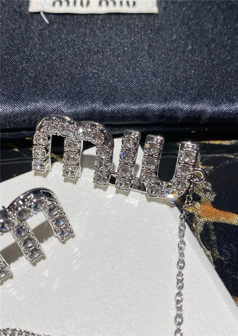 High Quality Luxury Miumiu Crystal Drill Earrings – Style 51183 product detail