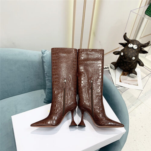 High Quality Luxury Amina Muaddi Crocodile Print Boots product detail
