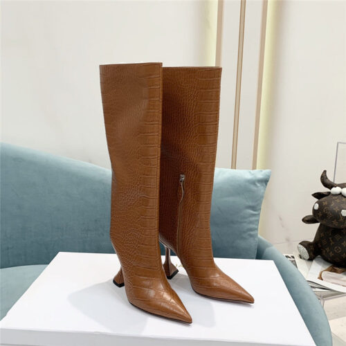 High Quality Luxury Amina Muaddi Crocodile Print Boots – Style 65923 alternate view