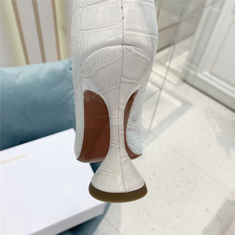 High Quality Luxury Amina Muaddi Crocodile Print Boots – Style 31459 product detail