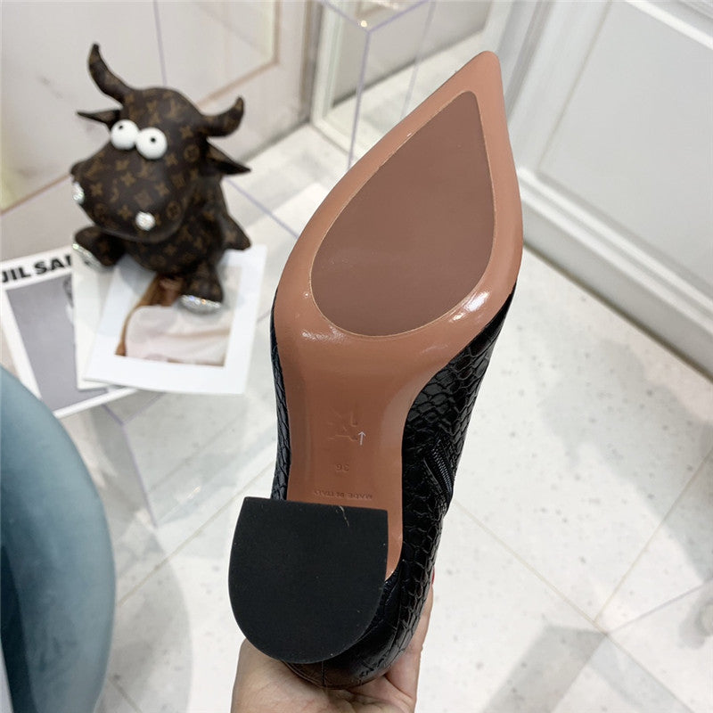 High Quality Luxury Amina Muaddi Crocodile Print Boots – Style 96995 product detail