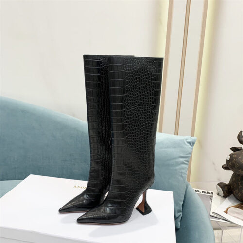 High Quality Luxury Amina Muaddi Crocodile Print Boots – Style 96995 product detail