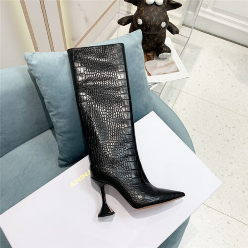 High Quality Luxury Amina Muaddi Crocodile Print Boots – Style 96995 product detail