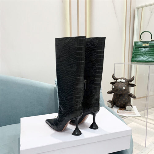 High Quality Luxury Amina Muaddi Crocodile Print Boots – Style 96995 product detail
