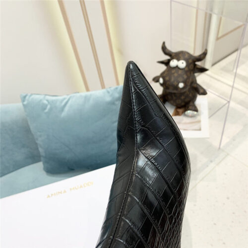 High Quality Luxury Amina Muaddi Crocodile Print Boots – Style 96995 product detail
