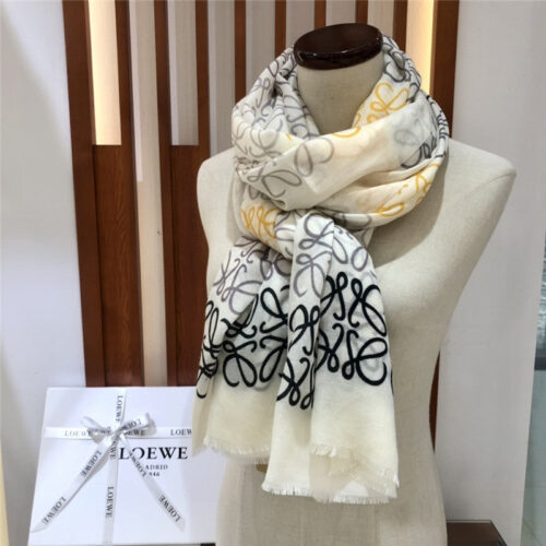 High Quality Luxury Loewe Anagram Scarf In Wool And Cashmere