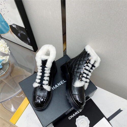High Quality Luxury Chanel Motorcycle Boots Wool Short Boots product detail