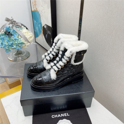 High Quality Luxury Chanel Motorcycle Boots Wool Short Boots alternate view
