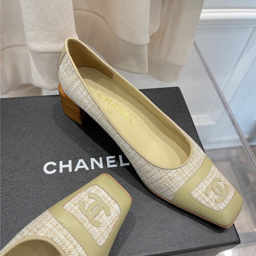High Quality Luxury Chanel Square Toe Chunky Heels product detail