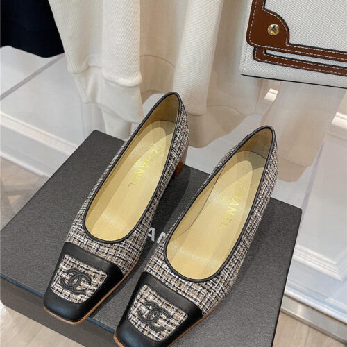 High Quality Luxury Chanel Square Toe Chunky Heels – Style 68198 product detail