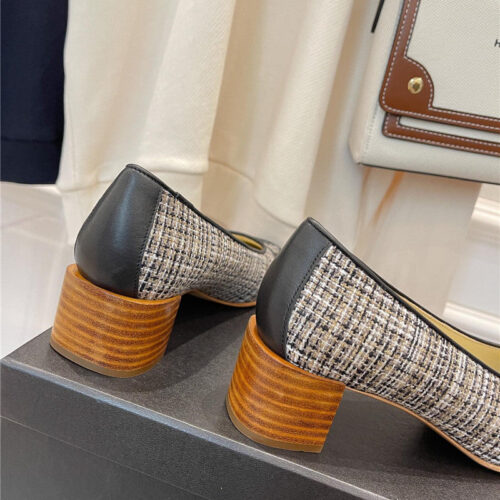 High Quality Luxury Chanel Square Toe Chunky Heels – Style 68198 product detail