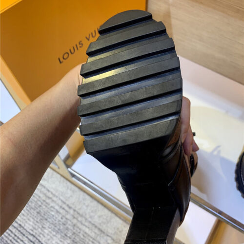 High Quality Luxury Louis Vuitton Patchwork High-Heel Boots – Sizes 35–41 product detail