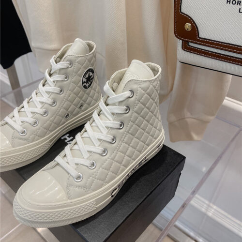 High Quality Luxury Chanel White High Top Sneakers – Style 02342 product detail