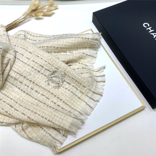 High Quality Luxury Chanel 100% Cashmere Scarf – Style 25024 product detail
