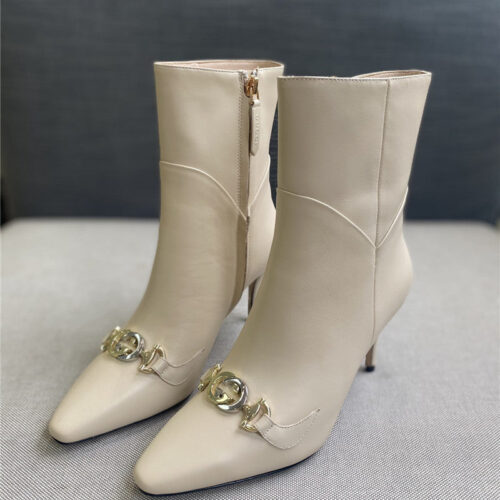 High Quality Luxury Gucci Pointed Toe High-Heeled Ankle Boots – Style 66131 product detail