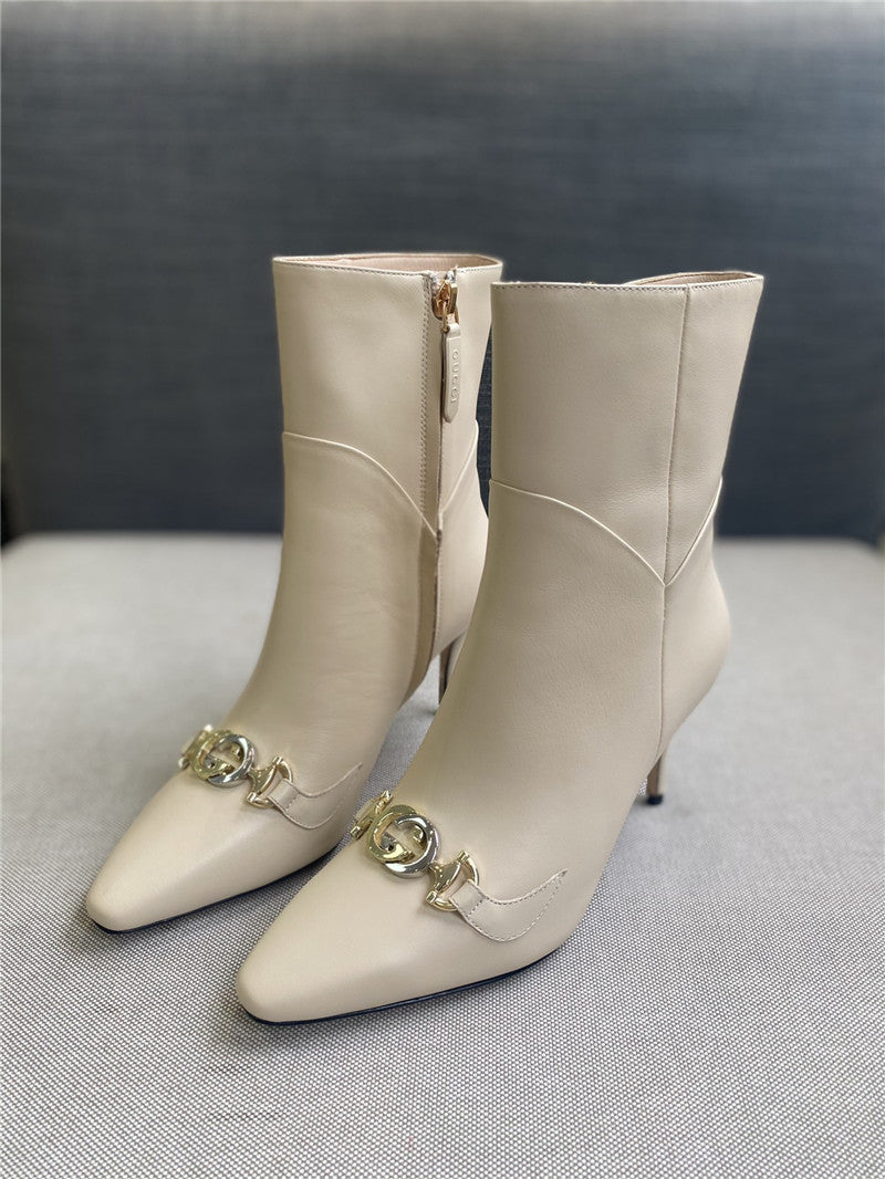 High Quality Luxury Gucci Pointed Toe High-Heeled Ankle Boots – Style 66131 product detail