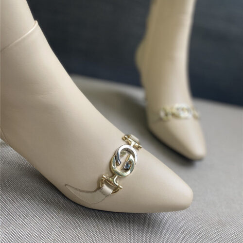 High Quality Luxury Gucci Pointed Toe High-Heeled Ankle Boots – Style 66131 product detail