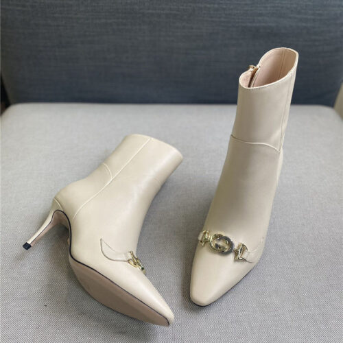 High Quality Luxury Gucci Pointed Toe High-Heeled Ankle Boots – Style 66131 product detail