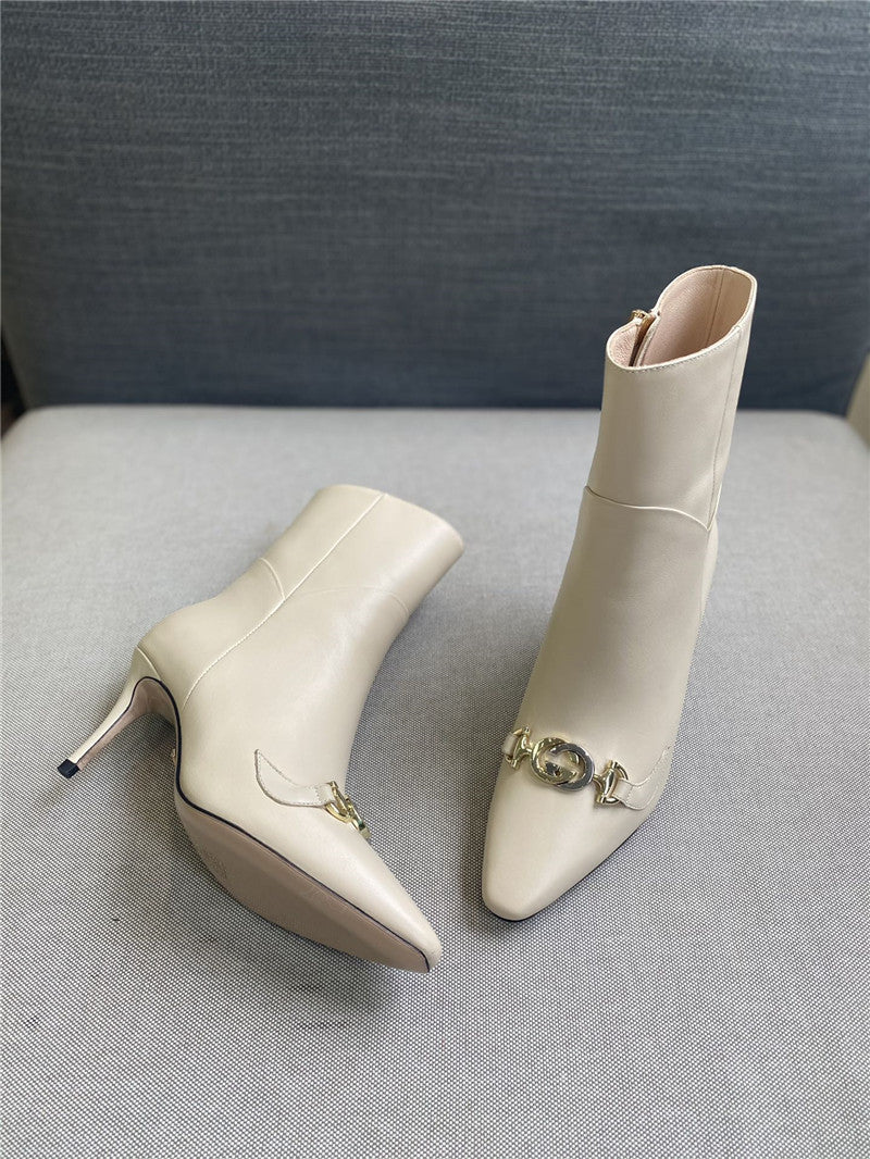 High Quality Luxury Gucci Pointed Toe High-Heeled Ankle Boots – Style 66131 product detail