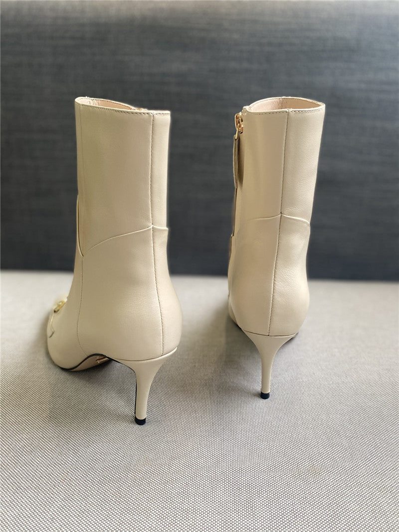 High Quality Luxury Gucci Pointed Toe High-Heeled Ankle Boots – Style 66131 product detail