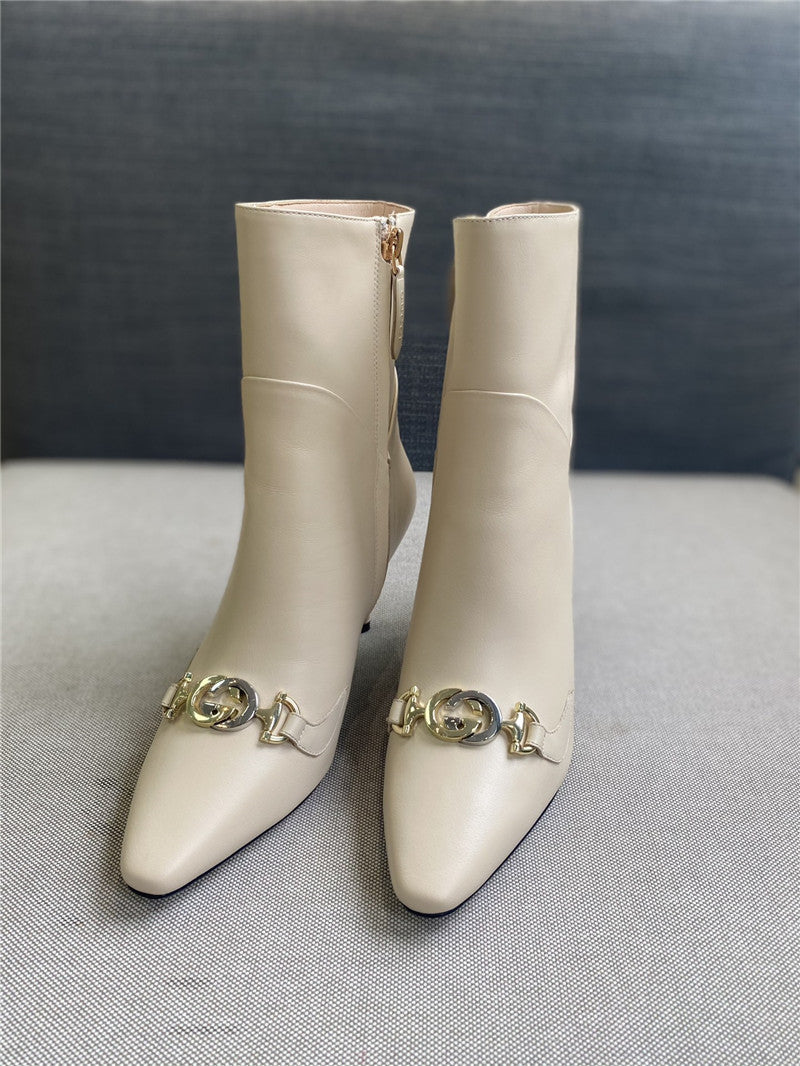 High Quality Luxury Gucci Pointed Toe High-Heeled Ankle Boots – Style 66131 product detail