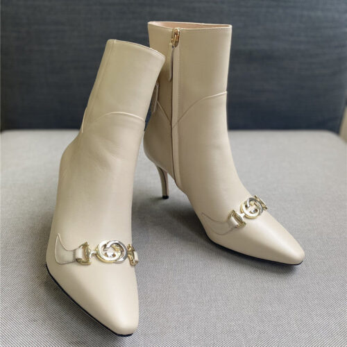 High Quality Luxury Gucci Pointed Toe High-Heeled Ankle Boots – Style 66131 product detail