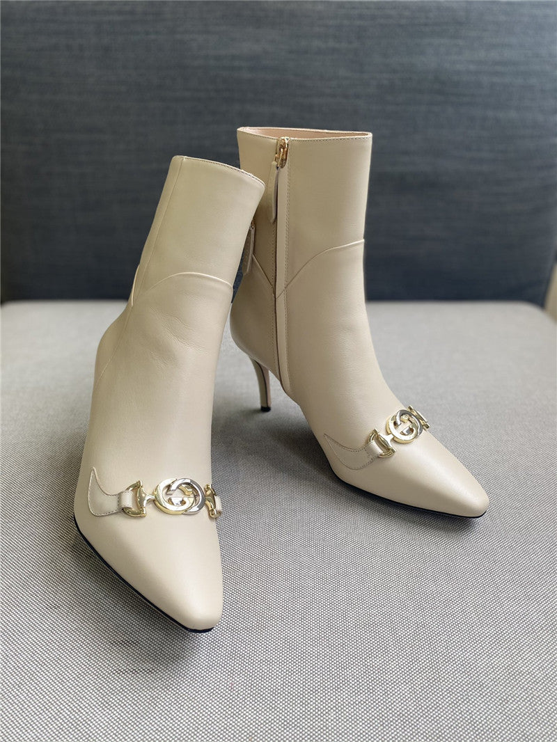 High Quality Luxury Gucci Pointed Toe High-Heeled Ankle Boots – Style 66131 product detail