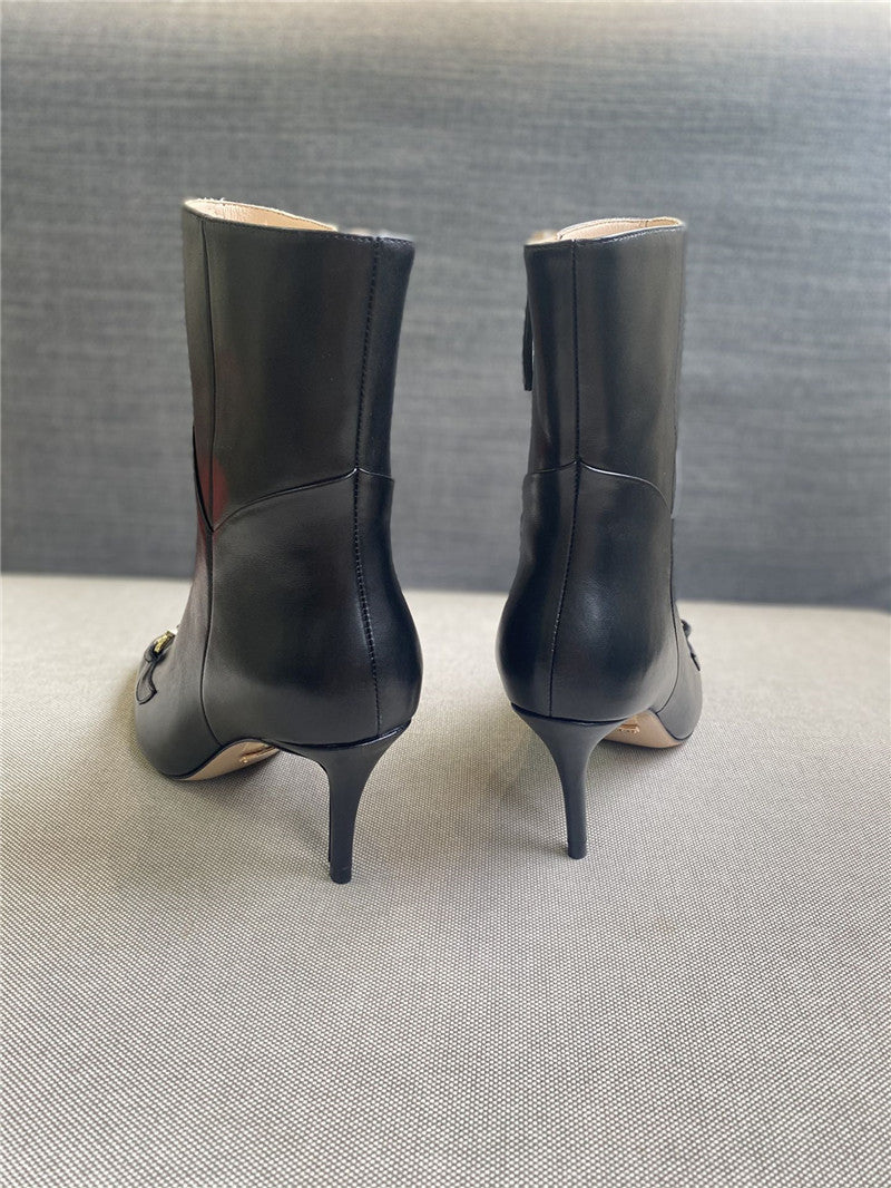 High Quality Luxury Gucci Pointed Toe High-Heeled Ankle Boots product detail