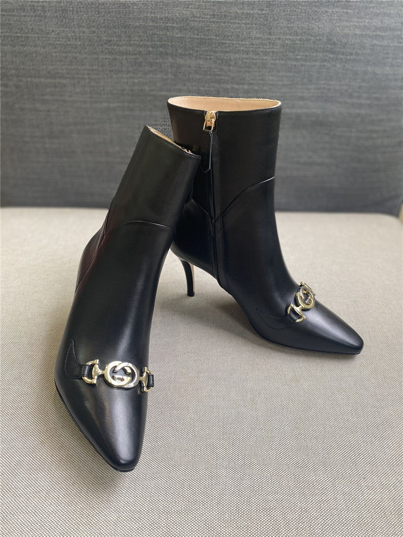 High Quality Luxury Gucci Pointed Toe High-Heeled Ankle Boots product detail