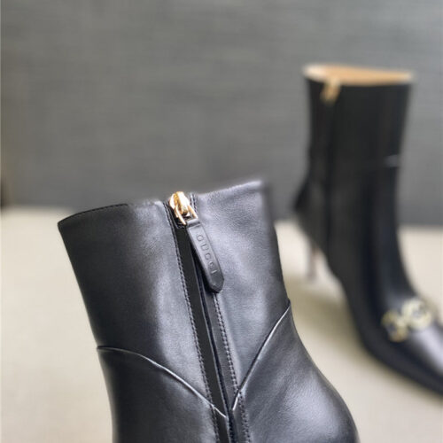 High Quality Luxury Gucci Pointed Toe High-Heeled Ankle Boots product detail