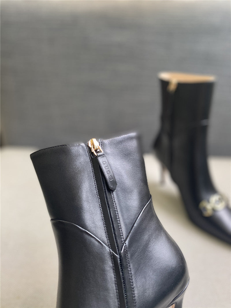 High Quality Luxury Gucci Pointed Toe High-Heeled Ankle Boots product detail