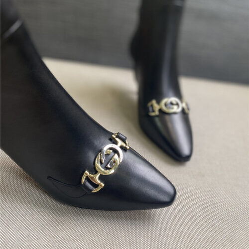 High Quality Luxury Gucci Pointed Toe High-Heeled Ankle Boots product detail
