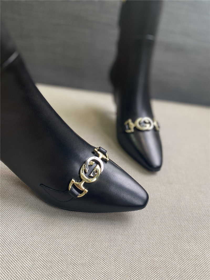 High Quality Luxury Gucci Pointed Toe High-Heeled Ankle Boots product detail